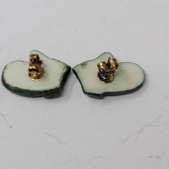 Cute Holiday Mittens Earrings Green Pierced Post - Picture 8 of 8